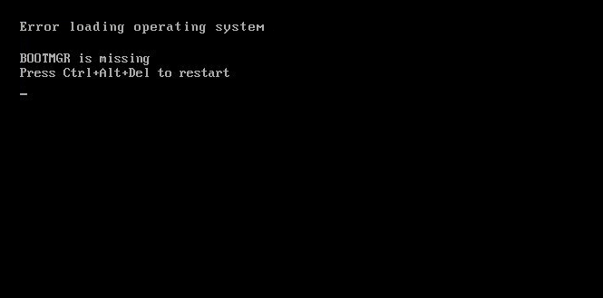 Error Loading Operating System with Windows